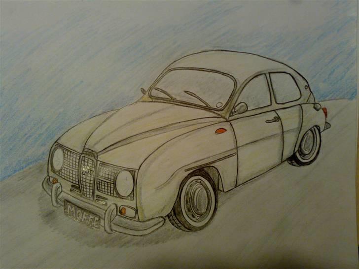 Tegninger af SAAB - Mine evner er væsentligt forbedret med min nu 4. SAAB-tegning... billede 10