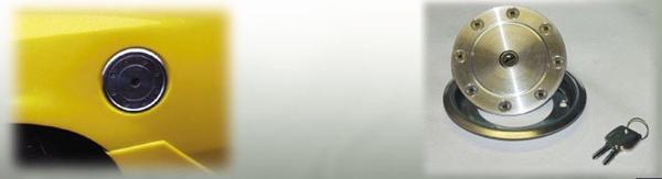 Golf 1, alu tankdæksel.