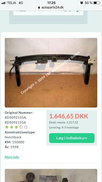 Spørgsmål til anhænger træk Audi A4 b6