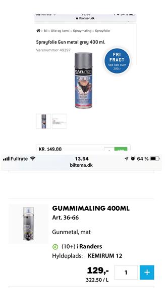 Gummimaling / sprayfolie