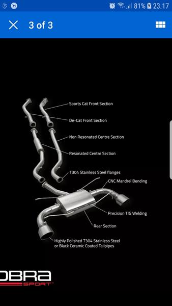 Komplet udstødningssystem til focus st225