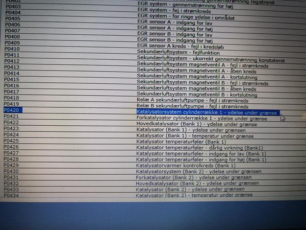 suzuki swift fejl P0420