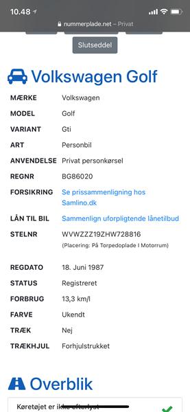 Hvor er min gamle Golf 2?