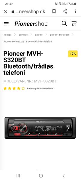 Ingen sms lyd i Pioneer Radio.