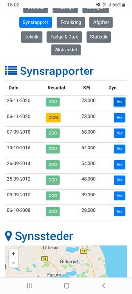 Hvor langt tilbage kan man se synsrapporter ?