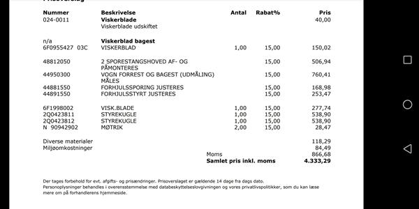 Styrekuglemanchet defekt