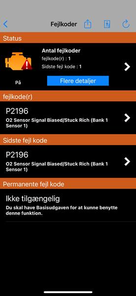 Motorlampe 02 sensor
