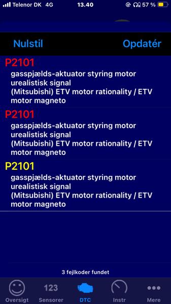 Polo 9n 1.4 16v P2101 fejlkode