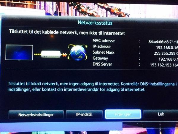Samsung Smart TV - Internet tilslutning?