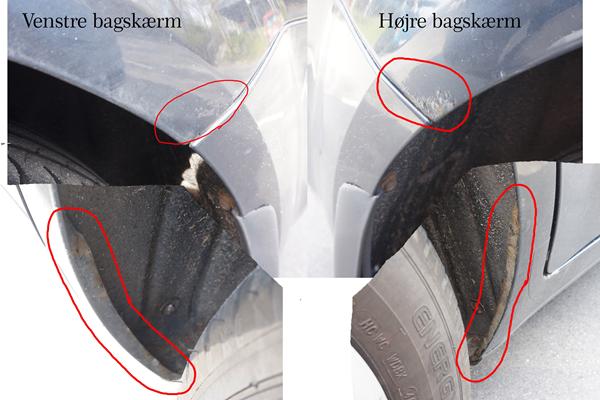 Rimelig pris på rust i bagskærm?