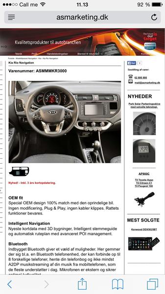 Kia Rio navi anlæg 