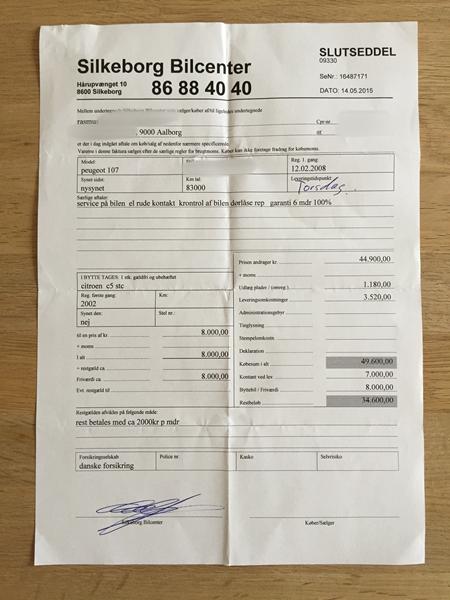 Garanti på køb af brugt bil, med "6 mdr. 100% Garanti"