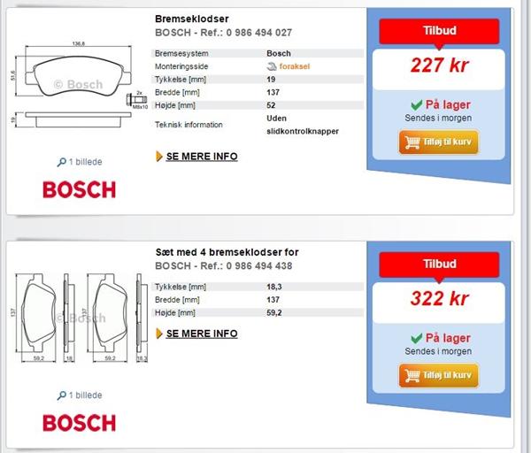 Hvilken str. bremseklodser til DS3