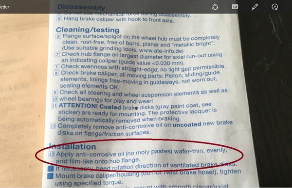 Skift af bremseskriver