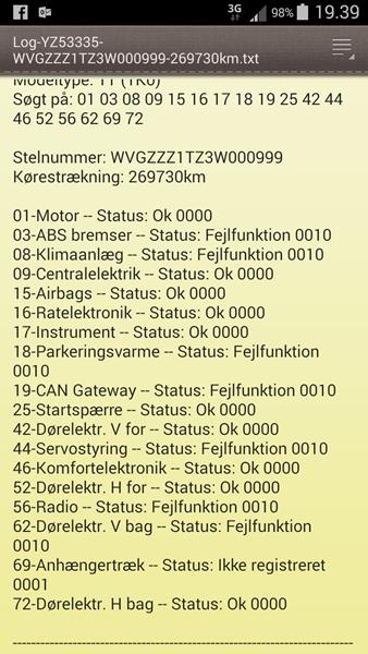 vw touran 1.9 tdi laver 13,7 volt i tomgang?VCDS koder