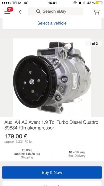 Klimakompressor Audi A6 2004 skifte selv?