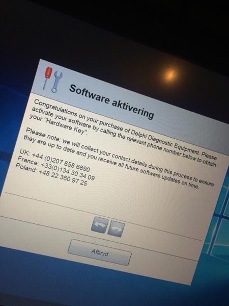 Delphi DS150E Aktiverings Problemer