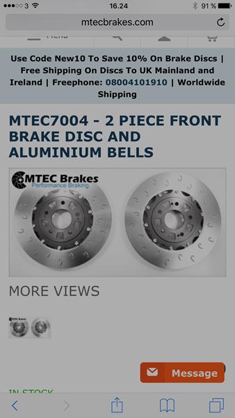 M-tech bremse skiver