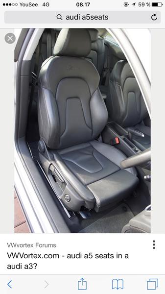 Audi a5 s Line sæder i Seat altea