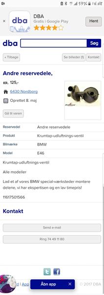 krumtap ventil udluftning BMW 320d