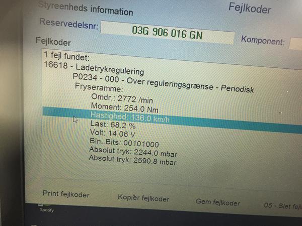 audi a4 b7 ladetryk problemer