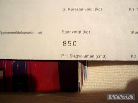 Honda CRX ED9 - Solgt- - Registrerings attesten siger: Egenvægt  850kg billede 12