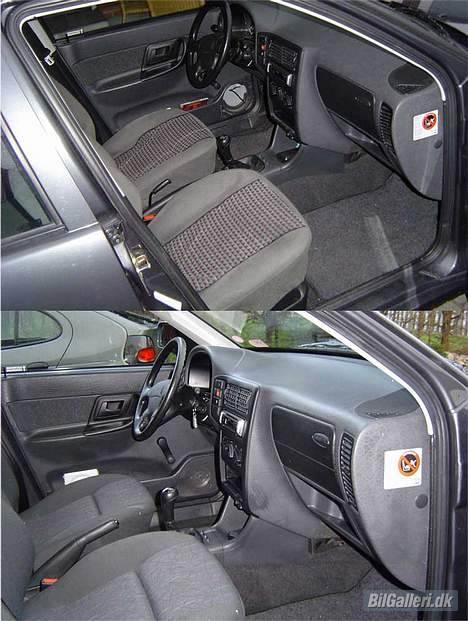 VW Polo Classic [SOLGT] - ´Før´-billede foroven og efter-billede forneden. Dog er der på før billederne sat en anden radio. Da vi fik bilen sad der en standard Blaupunkt radio, men den er blevet skiftet. På det øverste billede kan man også se det betræk, der sad på bilen.  billede 3