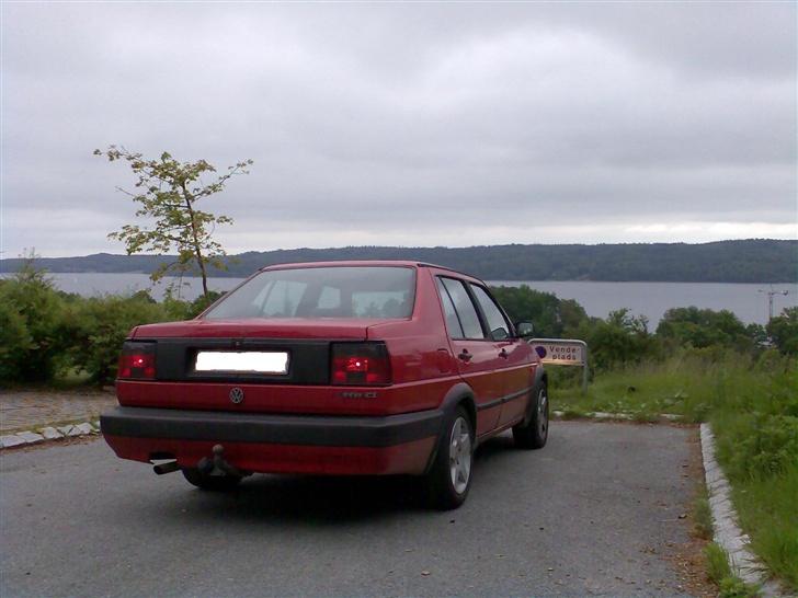 VW Jetta  SOLGT - Bilen på vej ned i Vejle fjord.. Taget i Bredballe billede 1