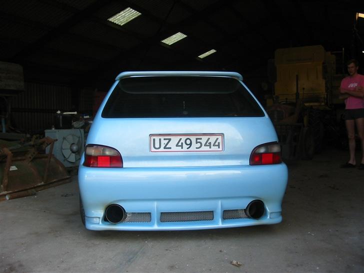 Citroën Saxo 1,6 16v VTS Babyblå  - Lyden var rigtig lækker og sprød, blev dog senere lavet om til skjult afgang   billede 4