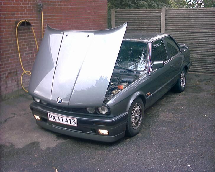 BMW E30 320i  - Efter sænkning / ny front / solfilm 35% lysgennemgang / sorte nyre / tonet front blink.. billede 1