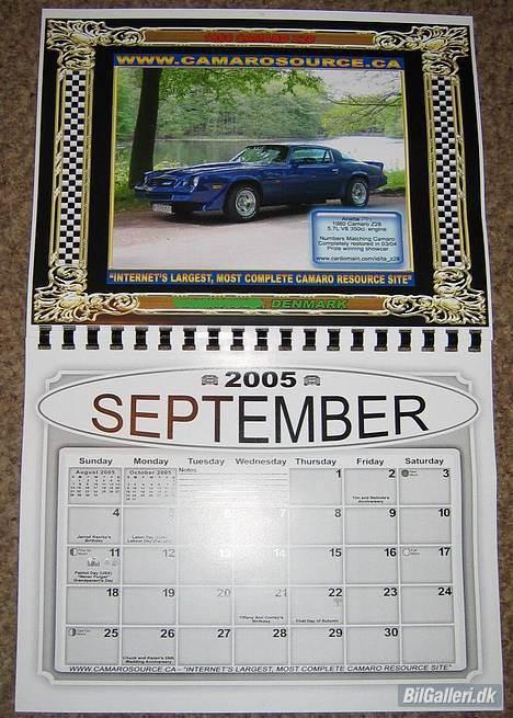 Chevrolet Camaro Z28 - Den amerikanske/canadiske Camaro kalender min bil er med i billede 7