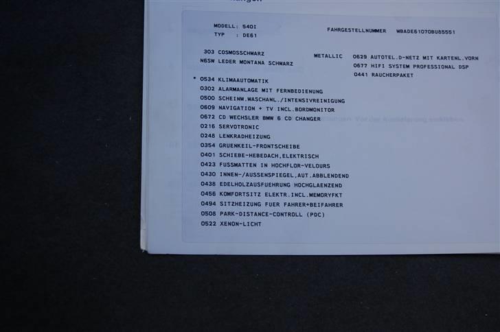 BMW 540i **SOLGT :O(** - Udstyret den er født med. billede 11