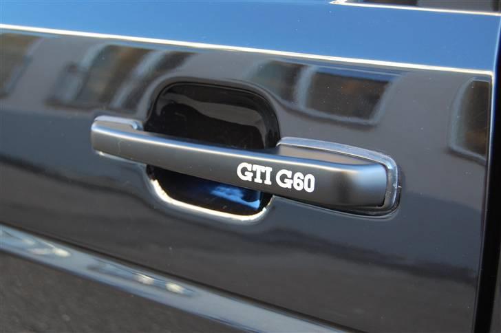 VW Golf GTI G60 - Blanz - Massiv håndtag i vejrbestandig alu og ifræst logo made by Finn billede 8