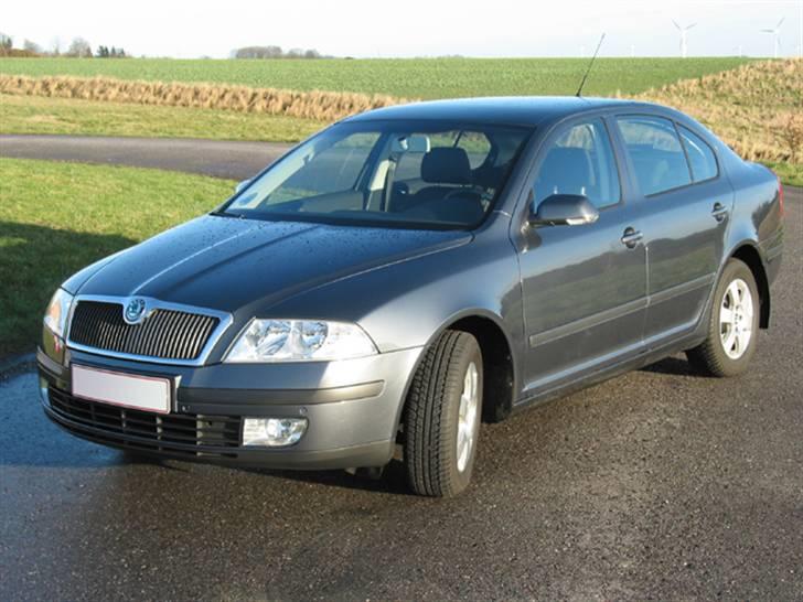 Skoda Octavia Elegance 1.9 TDI  - Bilen set forfra, på en dejlig solskins vinter dag. billede 1