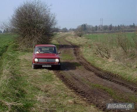 Lada 1200S "Røde" totalskadet - Så er dyret på hjemmebane. Smattet jordvej ude i det blå et sted :) billede 7
