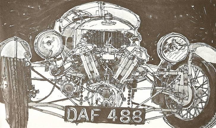 Morgan Threewheeler Super Sports - Illustration fra artikel om DAF 488, bragt i 60´erne i NY /USA.  billede 3