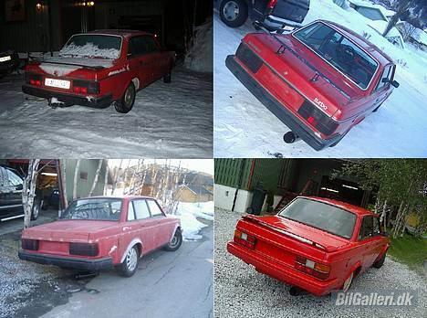 Volvo 240 aka Michelle - bakfra.. skal få hele baklykta helt rød. også blir jo bilen rød:P også hvite 16" billede 6