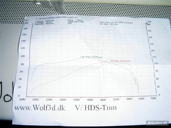 VW Polo 1.6 6N Kompressor - Rullefelt udskrift før kompressor billede 11