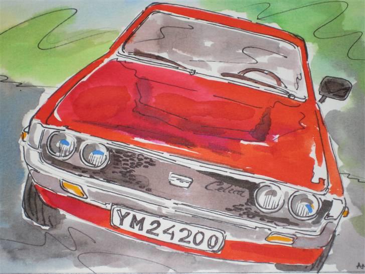 Toyota Celica 2000 Liftback - Sådan ser bilen ud når en professionel grafiker tegner en farvelagt skitse af den billede 20