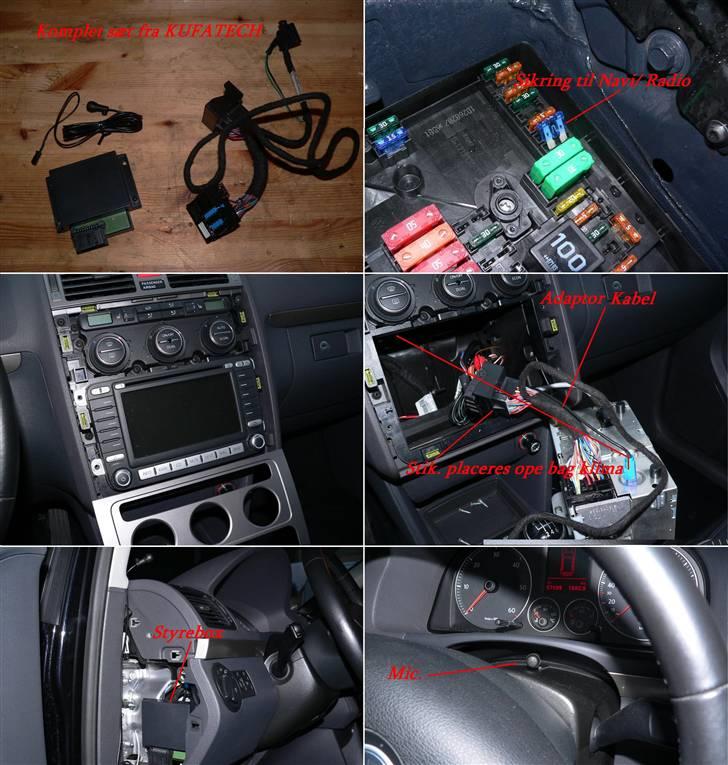 VW Touran trendline - Montage af Fiscon bluetooth telefon installation med rat betjening. billede 19
