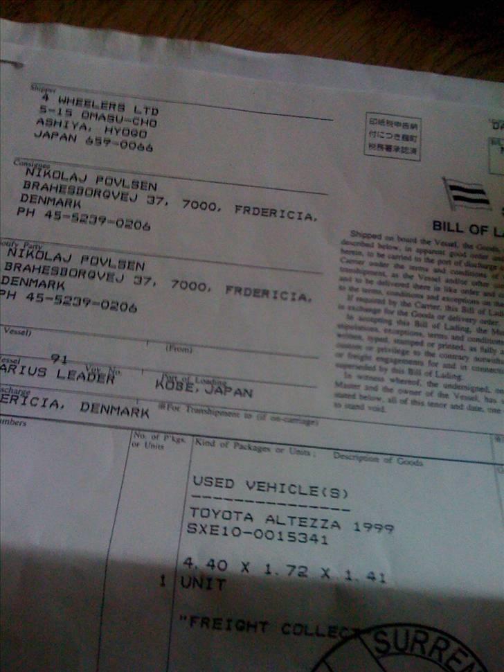 Toyota Altezza SXE10 billede 17