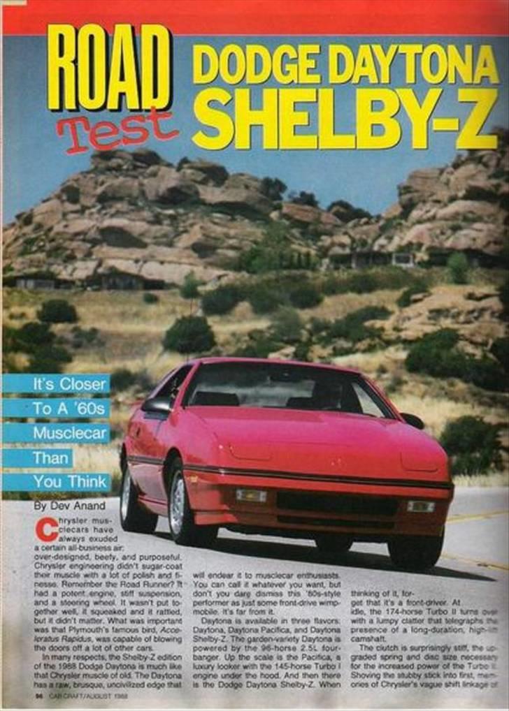 Dodge Daytona Shelby 2,2- SOLGT billede 8