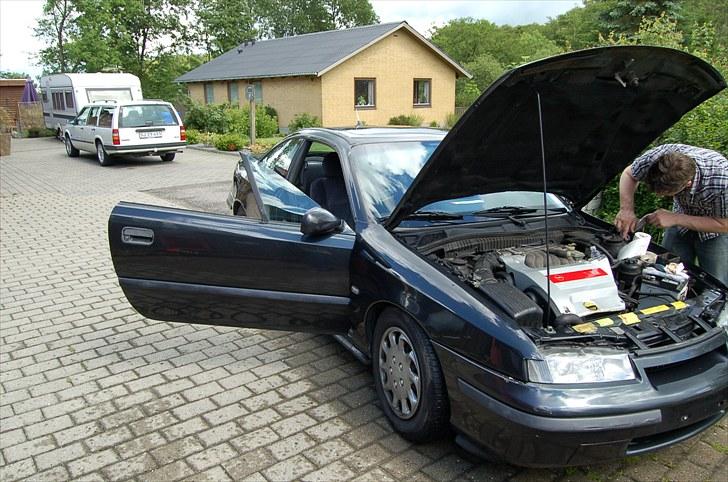 Opel Calibra   SOLGT  - og der pudses i motorrummet så den skal nok blive fin igen og der blev pudset længe  billede 11