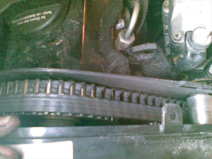VW Passat - en underlig hylen kom fra motoren, godt jeg lige tjekkede tandremmen. den er halvt flænset over :( billede 11