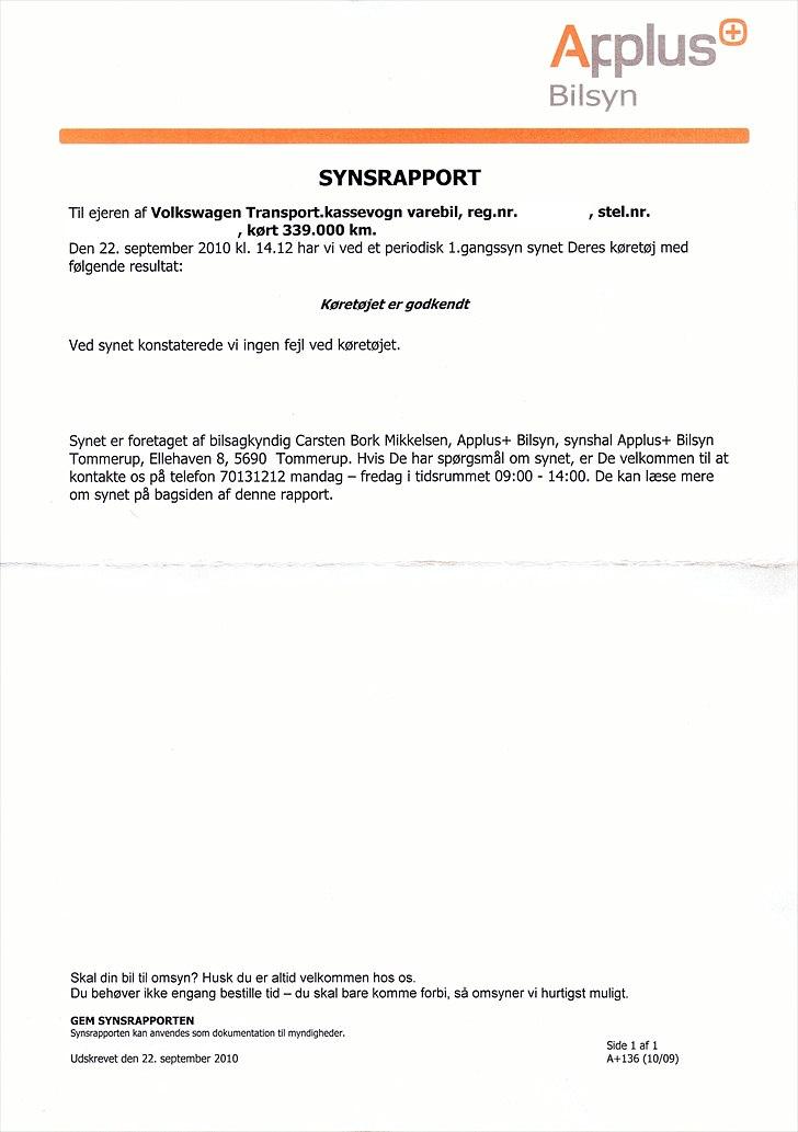 VW Transpoter 2,5 TDI - Så blev den også synet.. billede 20