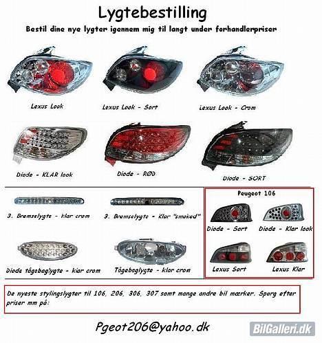 Peugeot 206 S16 GT - Her er et lille udvalg af lygter som jeg gerne bestiller hjem billigt... Send mig en mail for de bedste priser! billede 16