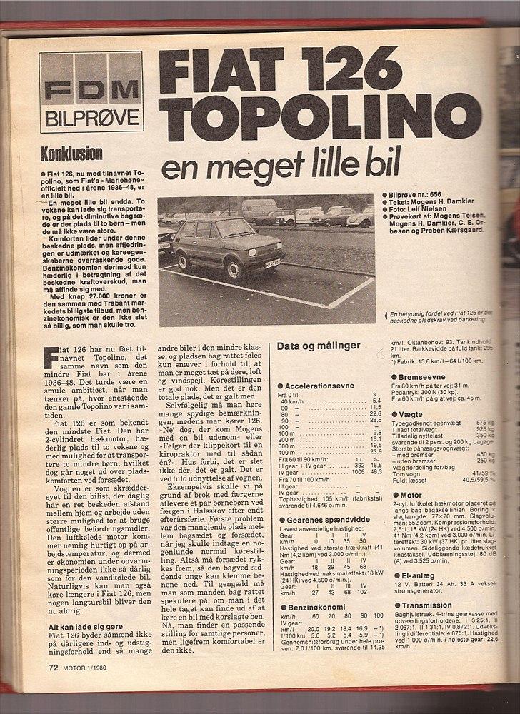 Polski Fiat 126 MALUCH - Fra FDM´s bilmagasin MOTOR Nr. 2 årg. 1980 billede 16