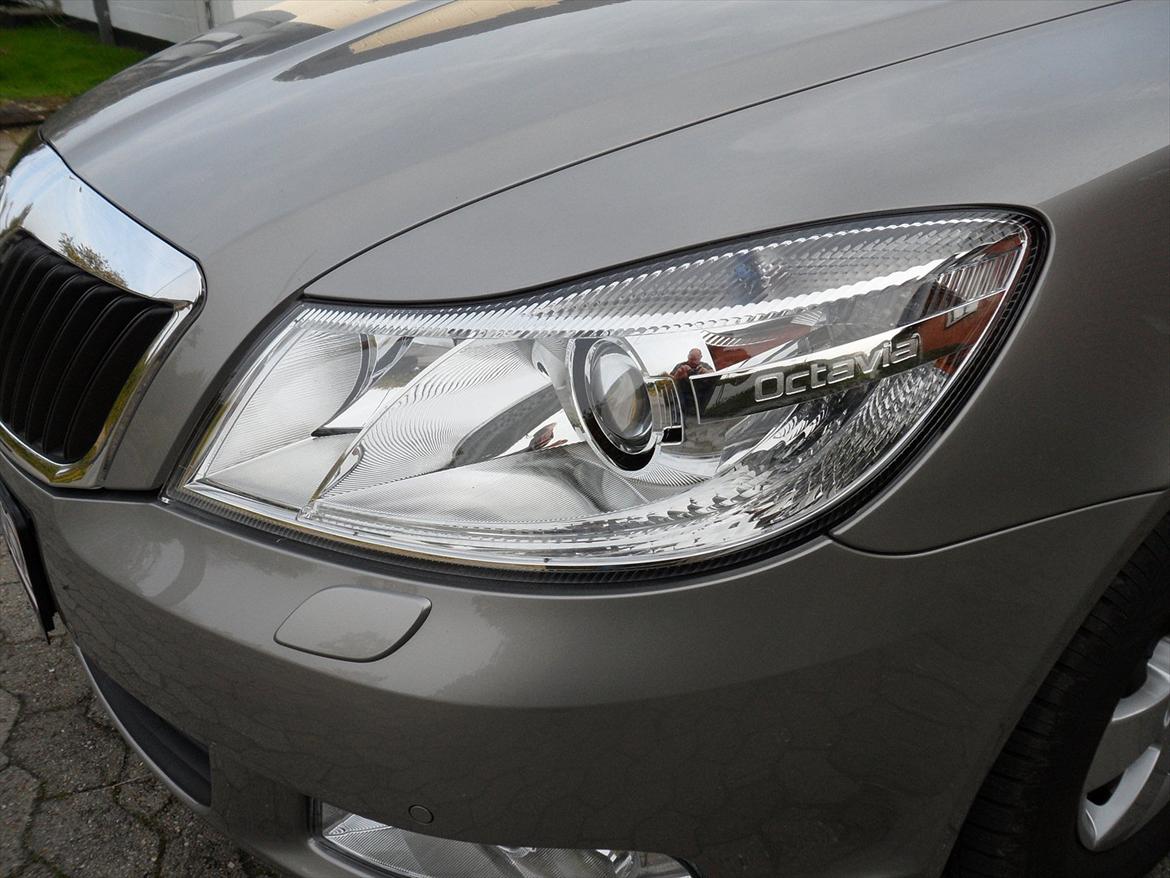 Skoda Octavia 1,6 TDI CR DPF Combi Elegance - Xenon lygter - hver eneste krone værd.... giver et utroligt godt lys...men det kræver at du har rene forlygte glas og det gør at man får et stort forbrug af sprinkler vædske - en ulempe om vinteren med de saltede veje... billede 2