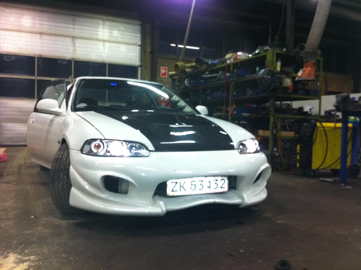 Honda Civic Coupé - Lige et med de nye forlygter. Taget efter montering billede 13