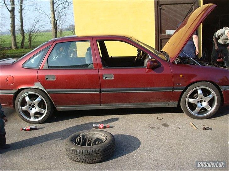 Opel Vectra 2000 KOPI SOLGT - Her er jeg lige blevet færdig med at sænke den. Og har fået mine 17´´ alufælge på. billede 16